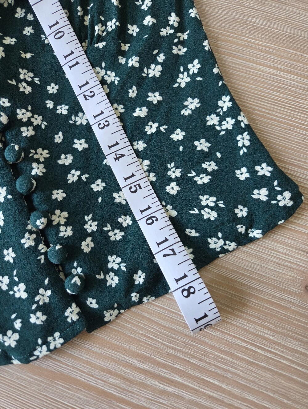 Reformation Nell Green Floral Long Sleeve Button Front Top Womens Size XS - Picture 4 of 8